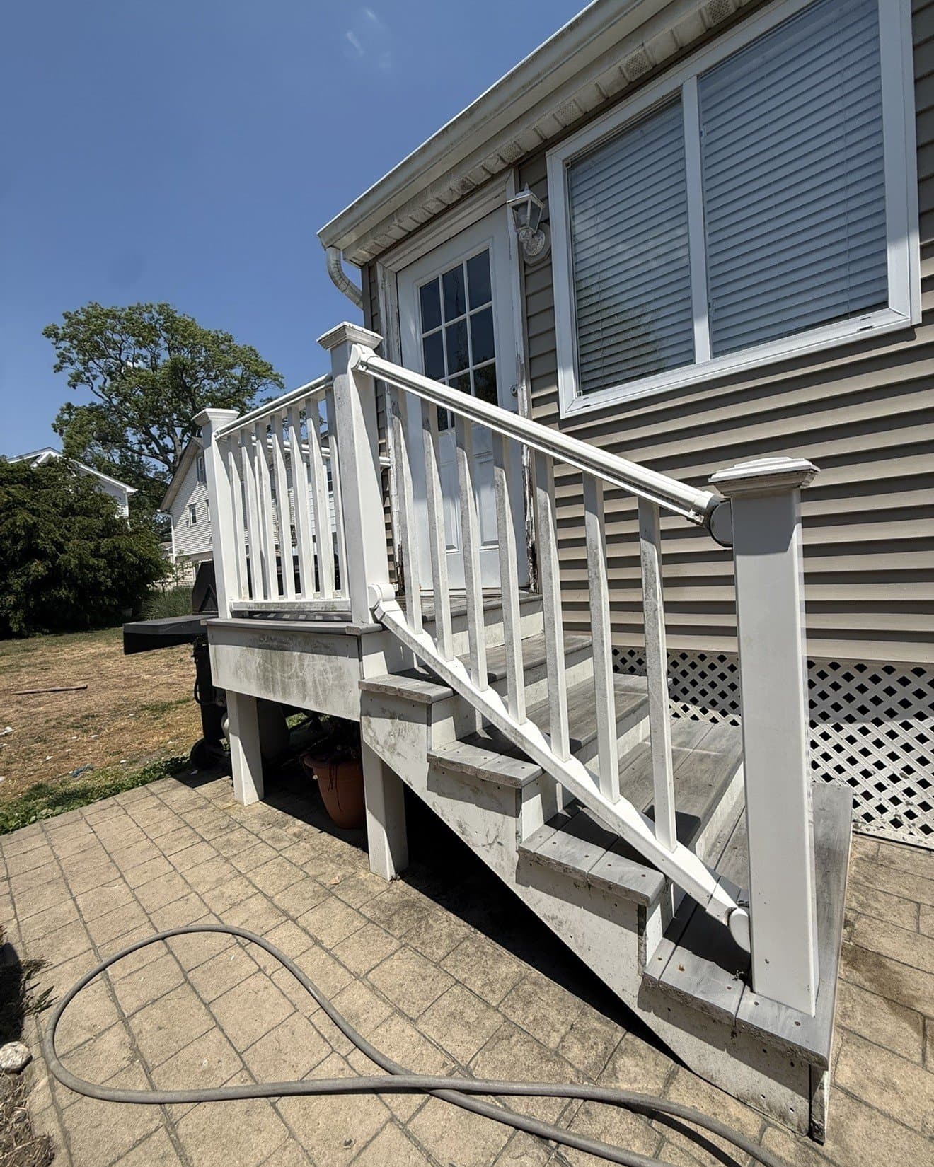 Before — Deck & railing — pressure washing